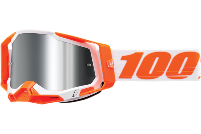 Maschera cross 100% Racecraft 2 ORANGE lente Flash specchio