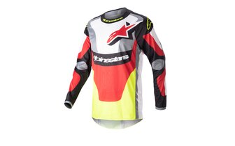 Camiseta MX Alpinestars Fluid Agent Negro/Rojo/Amarillo 