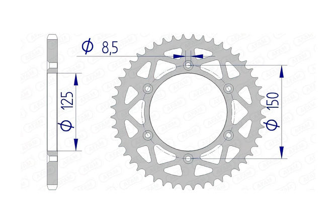 Corona Afam Aluminio 51 Dientes KTM / Husqvarna