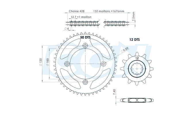 Afam Chain Kit 12×50 428 Beta 50 RR Factory 2005 – 2013