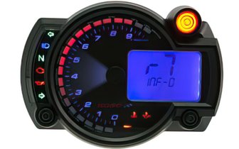Tachometer KOSO Digital Cockpit RX2N PLUS 0-10000 rpm blau beleuchtet Display schwarz