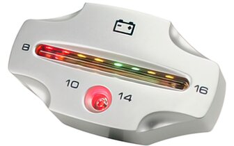 Voltmeter Spannungsanzeige LED Koso silber