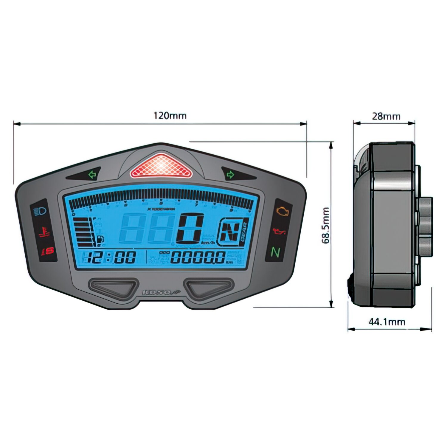 Contachilometri per Moto universale completo con spie KOSO CONTACHILOMETRI  KOSO DL-03 - Catania