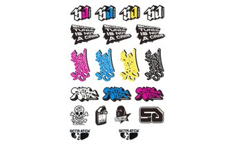 Set de Sticker / Pegatinas de Scooter-Attack x20 Piezas