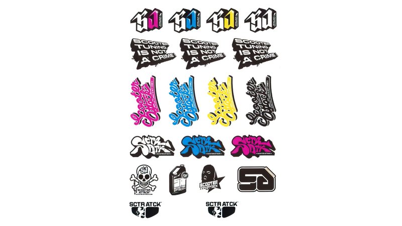 Stickers plumes 24x20 cm (planche) – Divers pilote, moto, scooter