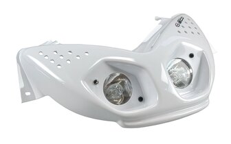 BCD Headlight Mask Double Optic "EVOLUTION" MBK Nitro / Yamaha Aerox white
