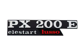 Logo Vespa PX 200 E Lusso Noir/Chromé/Rouge