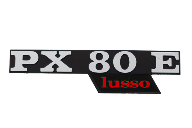 Logo Vespa PX 80 E Lusso Noir/Chromé/Rouge