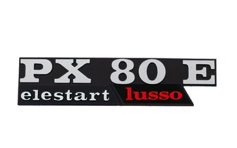 Logo Vespa PX 80 E Elestart Lusso Noir/Chromé/Rouge