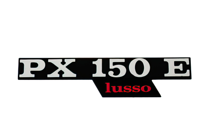 Logo Vespa PX 150 E Lusso Noir/Cromo/Rouge