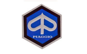 Emblem Piaggio Sechseck Alumimium zum kleben 25x30mm