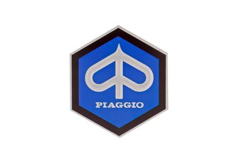 Emblem Piaggio Sechseck Aluminium zum kleben 49x43mm