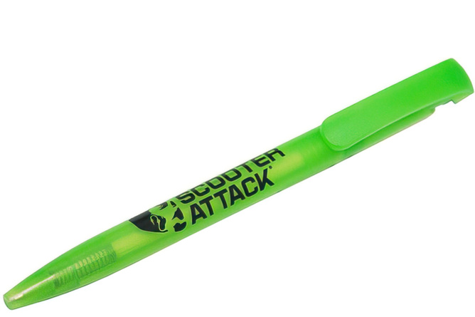 Kugelschreiber Scooter Attack grün blaue Tinte