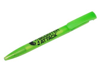 Kugelschreiber / Dauerschreiber Scooter Attack grün transparent blaue Tinte