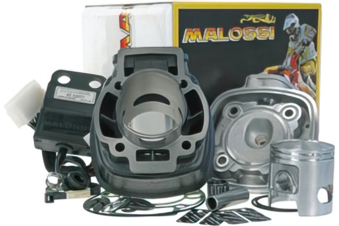 Cylindre culasse Malossi 70cc "Sport" fonte Piaggio NRG Purejet / Runner Purejet 