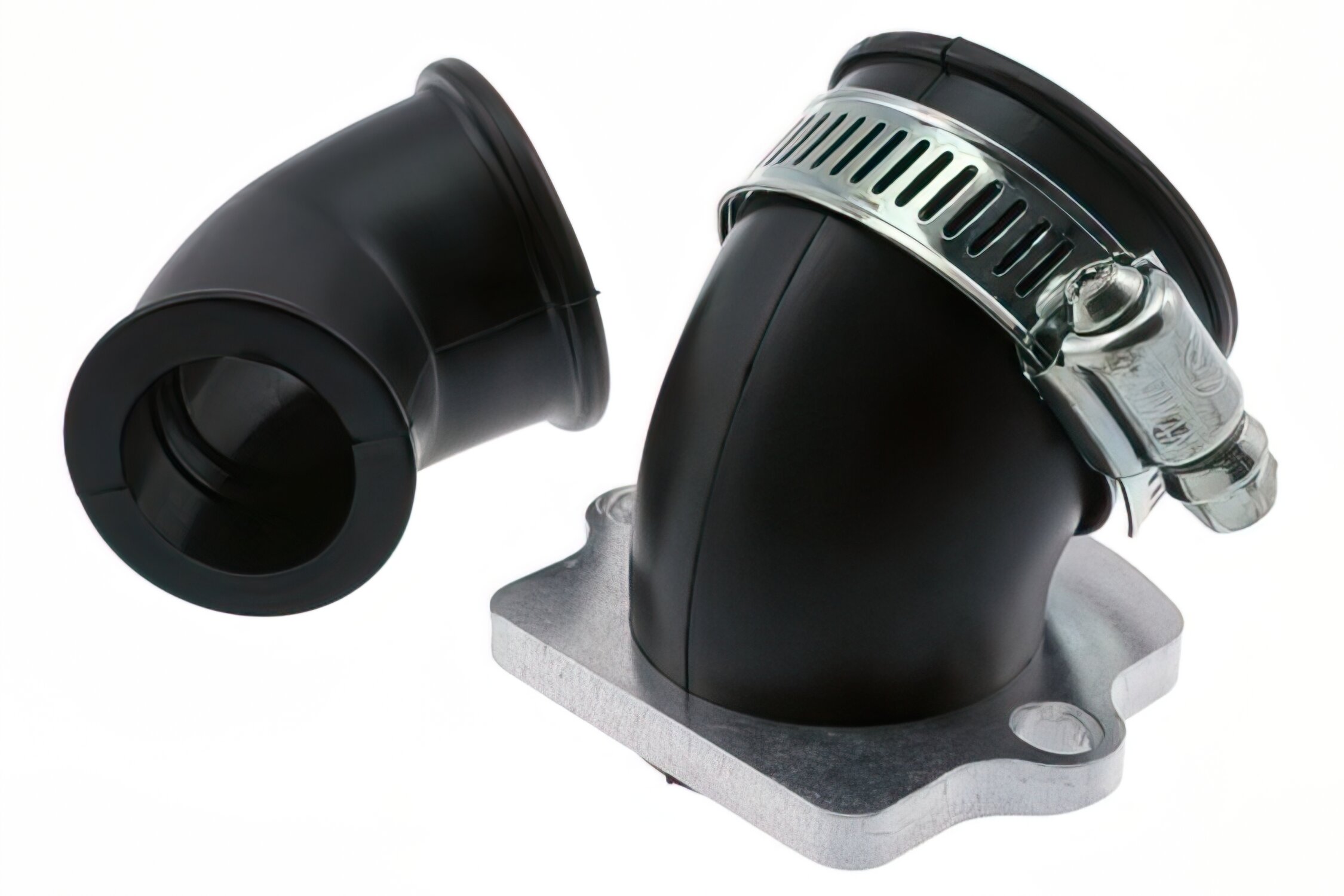 Pipe Admission Caoutchouc Noir Pour Scooter CPI 50 Aragon - Compatible Moteur Minarelli Horizontal 2 Temps - Diamètre 23mm, Trous 6.5mm - Pièce Neuve Type Origine