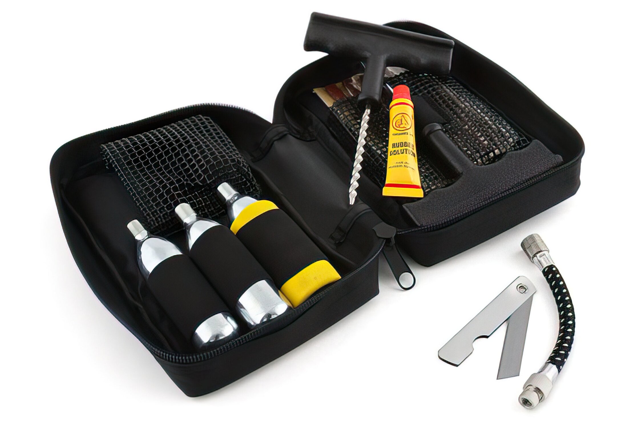 Kit Réparation Pneu Moto Tubeless – 2e Génération, Pompe CO2 Incluse, Outils De Base, Compact