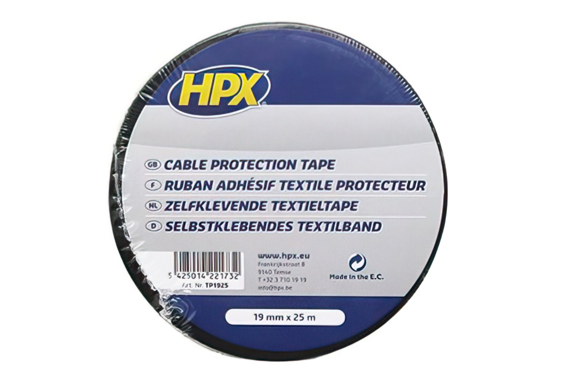 Ruban adhésif textile isolent noir 19 mm x 25m HPX TP1925