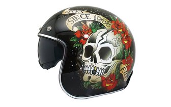 Jethelm MT Le Mans 2 SV Skull & Roses schwarz