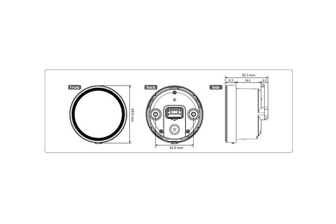 Contachilometri Koso D60 TNT-05 fino a 160 km/h nero