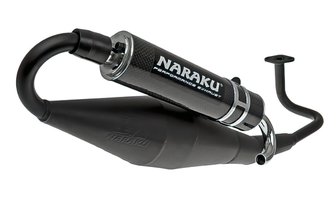 Auspuff Naraku Crossover, GY6, schwarz lackiert, Carbon ESD E-Prüfzeichen