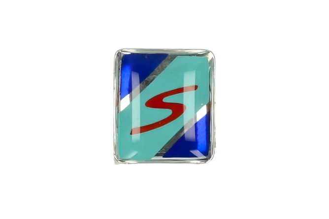 Emblem Kotflügel "S" (zum Kleben) Vespa S 50 - 150cc blau 