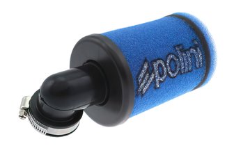 Filtre à air Polini Evolution d.38mm coudé 90° bleu