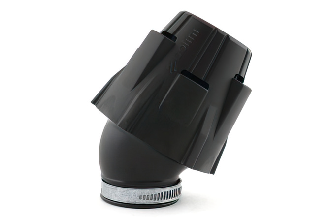 Filtre à Air De Performance Droit 39-45 Mm - Boîtier Noir, Tissu Filtrant Rouge, Avec Collier De Serrage