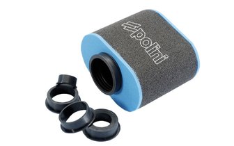 Luftfilter Polini Evolution gerade oval L=160mm B=145mm Anschluss 60/49/45/41/32mm, schwarz/blau