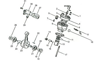 Original Spare Parts Minarelli AM6 - Cylinder / Crankshaft 