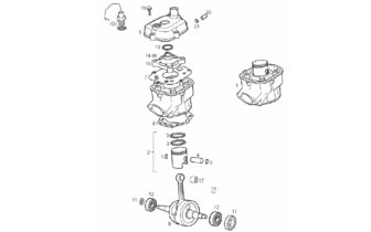 Original Spare Parts Derbi Euro3 (D50B0) - Cylinder / Crankshaft 