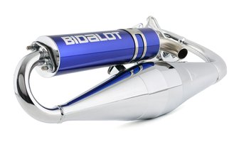 Escape Bidalot S1R cromado / silenciador trasero azul Piaggio NRG / Typhoon