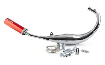 Exhaust Voca Racing 50/70cc chrome / red silencer (CE) Minarelli AM6
