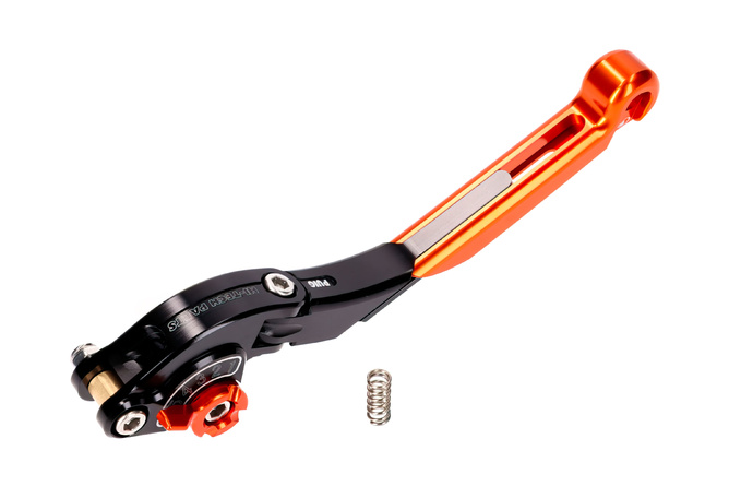 Brake Lever front Puig 2.0 adjustable folding extendable orange / black