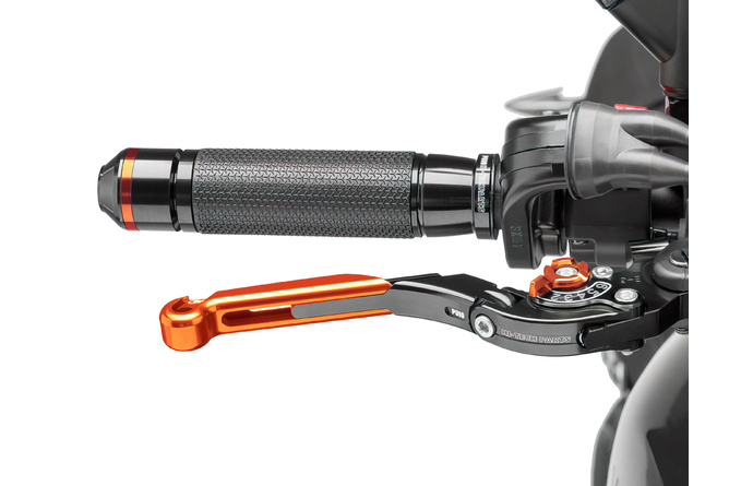 Brake Lever front Puig 2.0 adjustable folding extendable orange / black
