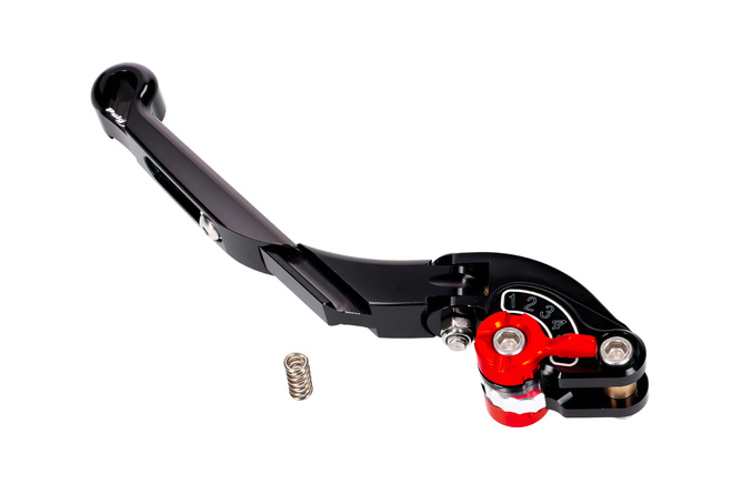 Brake / Clutch Lever rear Puig 2.0 adjustable folding extendable black / red