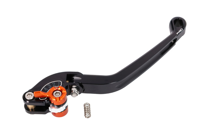 Brake Lever front Puig 2.0 adjustable folding black / orange