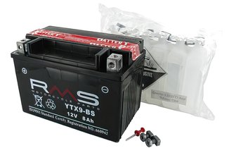 Batterie RMS YTX9-BS 8Ah sans entretien (livrée avec pack acide)