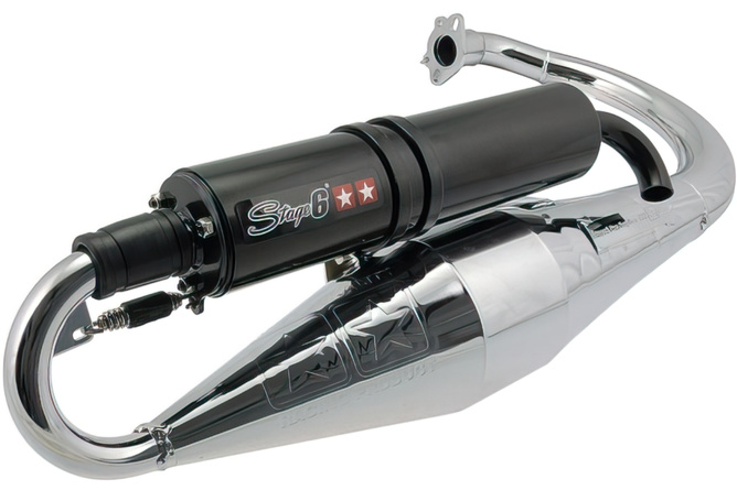 Exhaust System "Pro Replica" Yamaha BW's / Slider chrome / black silencer, homologated 