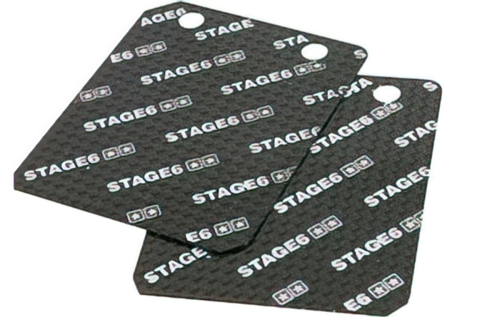 Membranes de boîte à clapets Stage6 Piaggio, tressage 45°, Carbone 0,35 mm 