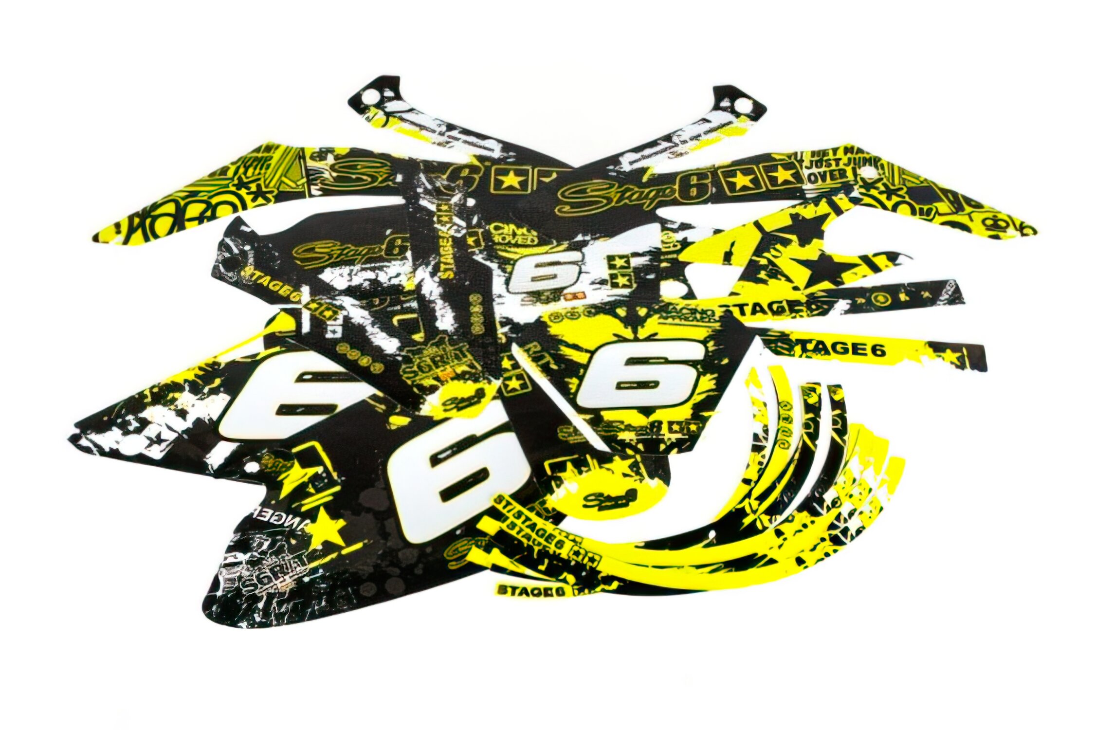 Decal Kit Stage6 yellow - black Honda HM 50