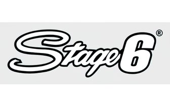 Autocollant logo Stage6 pré-découpé blanc 20x6cm