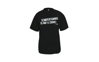 T-Shirt scootertuning is not a crime Schwarz