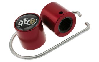 Valve Caps STR8 with theft protection anodized red