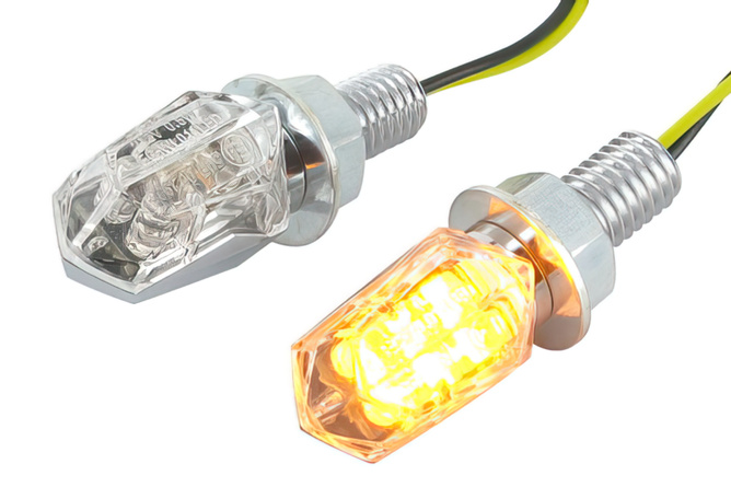 Blinker LED LED Mini 2 chrom transparent mit CE Prüfzeichen 