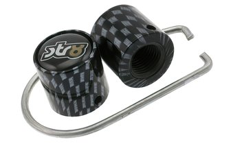 STR8 Valve Caps with theft protection carbon look