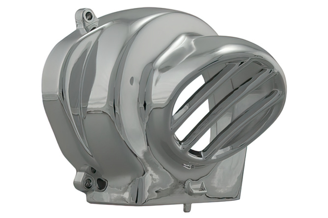 Cooling Fan Cover w. scoop Piaggio AC chrome 