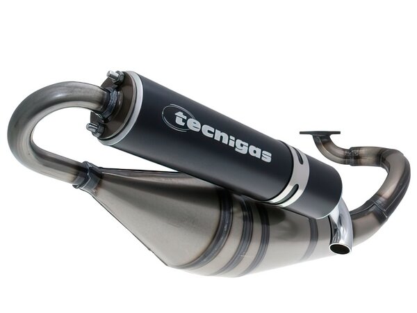 Uitlaat Tecnigas Q-Tre chrome voor Kymco, SYM horizontaal luchtgekoeld