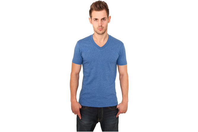 T-Shirt Melange V-Neck blue