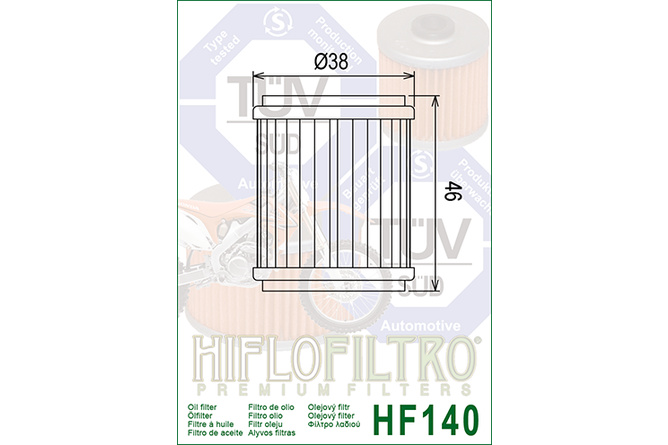 Hiflofiltro HF140 Oil Filter – Fits Gas Gas EC 450, Yamaha WR 250 F, YZ 450 F & YZF-R 125